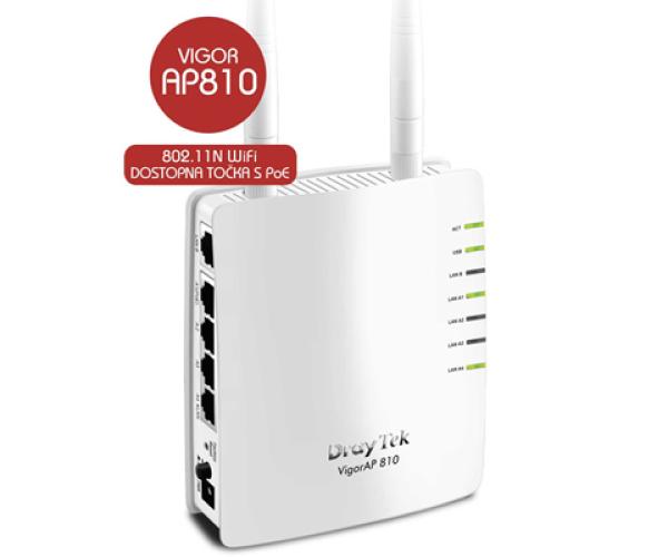 PoE Wifi Access Point DrayTek Vigor AP810 (2 anten, m&agrave;u trắng )          