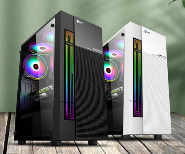 Case M&aacute;y T&iacute;nh Để B&agrave;n K&iacute;nh Cường Lực, Esport Gaming KB08, M&agrave;u Đen