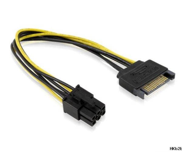 C&aacute;p Sata chuyển 6pin VGA  ( d&ugrave;ng card m&agrave;n h&igrave;nh c&oacute; nguồn phụ )            