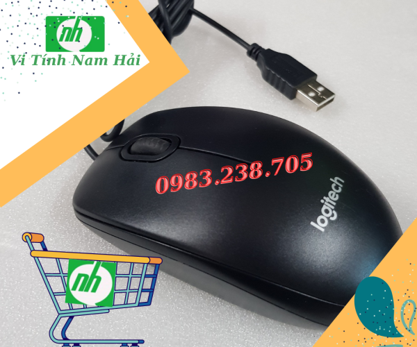 CHUỘT M&Aacute;Y T&Iacute;NH LOGITECH USB (ĐEN TRẮNG ĐỎ)  