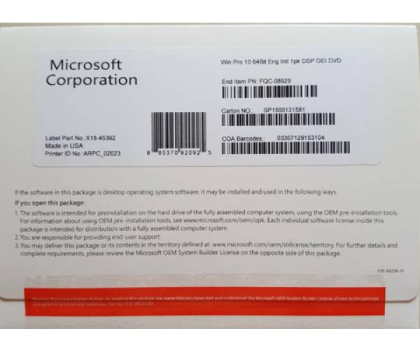 WIN 10 PRO 64bit - Bản quyền FPT          