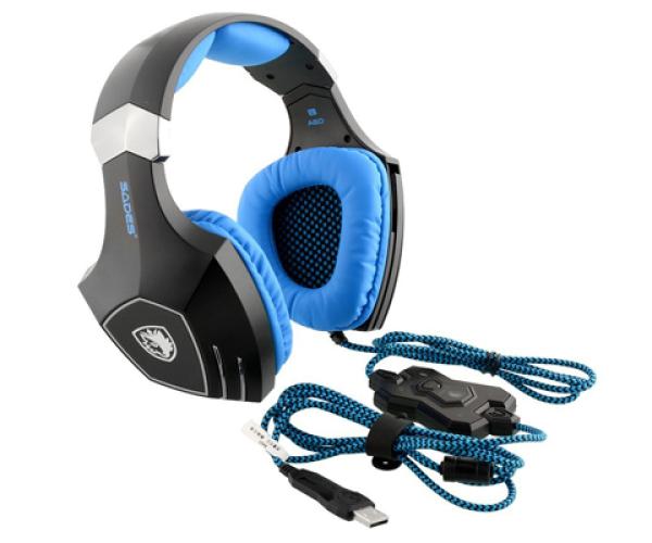 Headphone Sades A60 7.1  Gaming d&ograve;ng cao cấp chuy&ecirc;n GAME,           